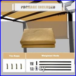 Waterproof Adjustable Pergola Shade Cover withWeighted Metal Rods & Paracord Muddy
