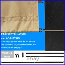 Waterproof Adjustable Pergola Shade Cover withWeighted Metal Rods & Paracord Muddy