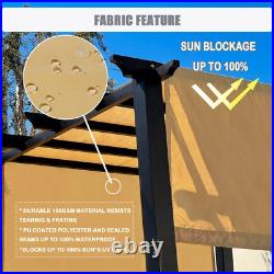 Waterproof Adjustable Pergola Shade Cover withWeighted Metal Rods & Paracord Muddy