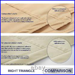 Waterproof Beige Right Triangle Sun Shade Sail Outdoor Canopy Awning Patio Pool