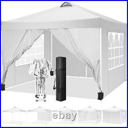 Waterproof Ez Pop Up Commercial Canopy 10x10 Garden Party Tent with 4 Side Walls #