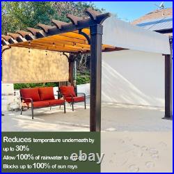 Waterproof Pergola Replacement Canopy Shade Cover Panel with Rod Pockets Beige