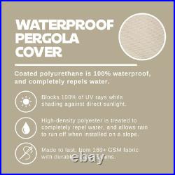 Waterproof Pergola Replacement Canopy Shade Cover Panel with Rod Pockets Beige