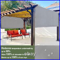 Waterproof Pergola Shade Canopy Replacement Shade Cover Panel withRod Pocket Grey