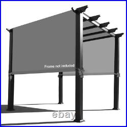 Waterproof Pergola Shade Canopy Replacement Shade Cover Panel withRod Pocket Grey