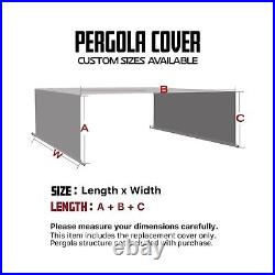 Waterproof Pergola Shade Replacement Shade Cover Panel with Rod Pocket Grey