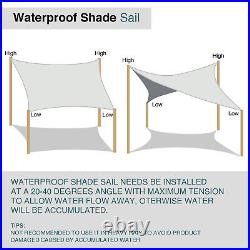 Waterproof Shade Sail Rectangle Sun Canopy Cover for Garden Patio Awning Outdoor