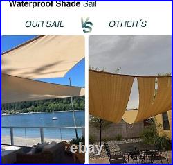 Waterproof Shade Sail Rectangle Sun Canopy Cover for Garden Patio Awning Outdoor