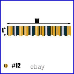 Waterproof Store Banner Replacement Fabric Strips Wavy Valance Sun Shade Awning