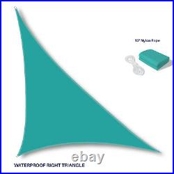 Waterproof Turquoise Right Triangle Sun Shade Sail Outdoor Canopy Awning Patio