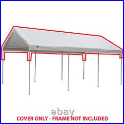 White 10 Ft X 20 Ft White Fitted Carport Canopy Cover