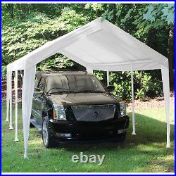White 10 Ft X 20 Ft White Fitted Carport Canopy Cover With Leg Skirts
