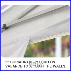 White 10x10 Ez Pop Up Canopy Outdoor Patio Gazebo Tent +4 Zipper Removable Walls