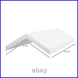 White Garage Canopy Cover Replacement for 10x20 Carport, Weather-Resistant