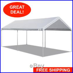 White Heavy Duty Canopy Tent 10 x 20 FT Steel Carport Portable Car Shelter 6 Leg