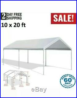 White Heavy Duty Canopy Tent 10x20 FT Steel Carport Portable Car Shelter 6 Legs