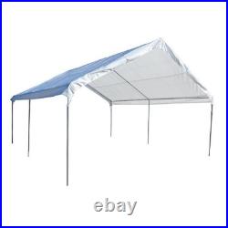 White Heavy Duty Valance Replacement Canopy Tarp Carport Cover For 10 X 24 Frame