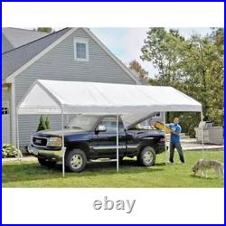 White Heavy Duty Valance Replacement Canopy Tarp Carport Cover For 10 X 30 Frame