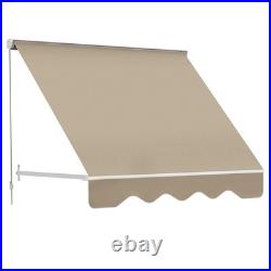 Window Awning Manual Retractable Outdoor Patio Canopy Sun Shade Shelter Drop Arm