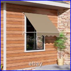 Window Awning Manual Retractable Outdoor Patio Canopy Sun Shade Shelter Drop Arm