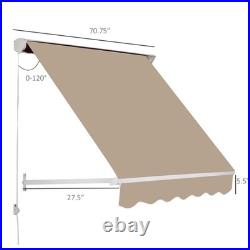 Window Awning Manual Retractable Outdoor Patio Canopy Sun Shade Shelter Drop Arm