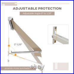 Window Awning Manual Retractable Outdoor Patio Canopy Sun Shade Shelter Drop Arm