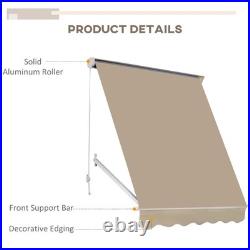 Window Awning Manual Retractable Outdoor Patio Canopy Sun Shade Shelter Drop Arm