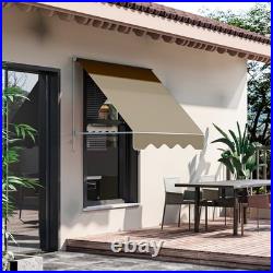 Window Awning Manual Retractable Outdoor Patio Canopy Sun Shade Shelter Drop Arm