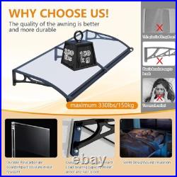 Window Door Awning Canopy for Doorways Patio Balcony Shade Polycarbonate Sheet