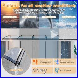 Window Door Awning Canopy for Doorways Patio Balcony Shade Polycarbonate Sheet