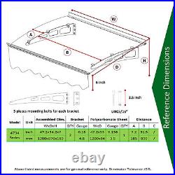 Window Door Awnings Canopy Snow Rain Protector Cover for Masonry Concrete Wall