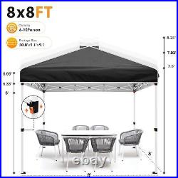 Winkalon 8x8 Pop up Canopy Easy Set up Canopy with Sidewalls, Commercial Outd