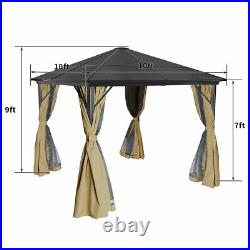 YITAHOME 10X10ft Outdoor Canopy Gazebo with Mosquito Netting Party Tent Aluminum