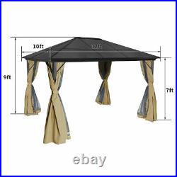 YITAHOME 10X12ft Outdoor Canopy Gazebo with Mosquito Netting Party Tent Aluminum