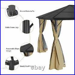 YITAHOME 10X12ft Outdoor Canopy Gazebo with Mosquito Netting Party Tent Aluminum