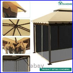 YITAHOME 10x13 Gazebo Canopy Double Roof Garden Tent Patio with Mosquito Netting