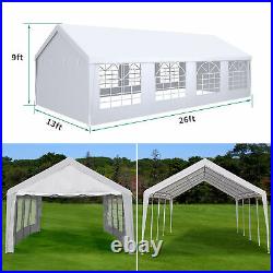 YITAHOME 13'x26' Canopy Gazebo Wedding Party Outdoor Tent Carport withWindow Walls