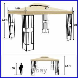 YITAHOME Outdoor 12'x10' Gazebo Canopy Shelter Awning Patio Vented Double Roof